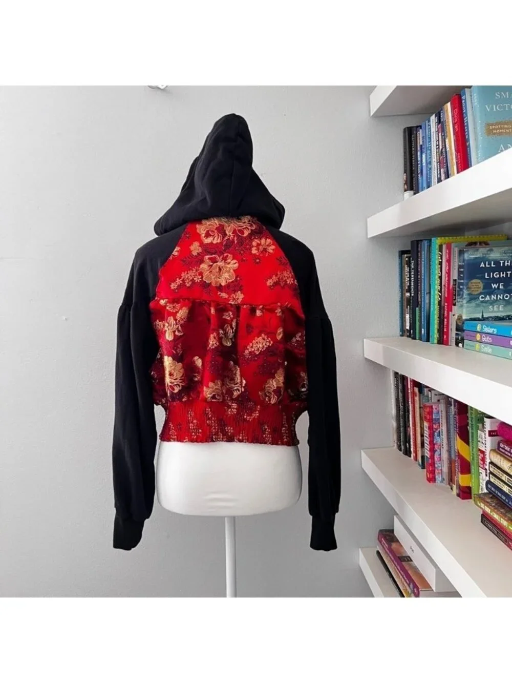 Free People Gabbie Zip Up Hoodie Red Black Sz small